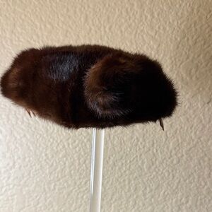 Elegant Brown Fur Pill Box Hat